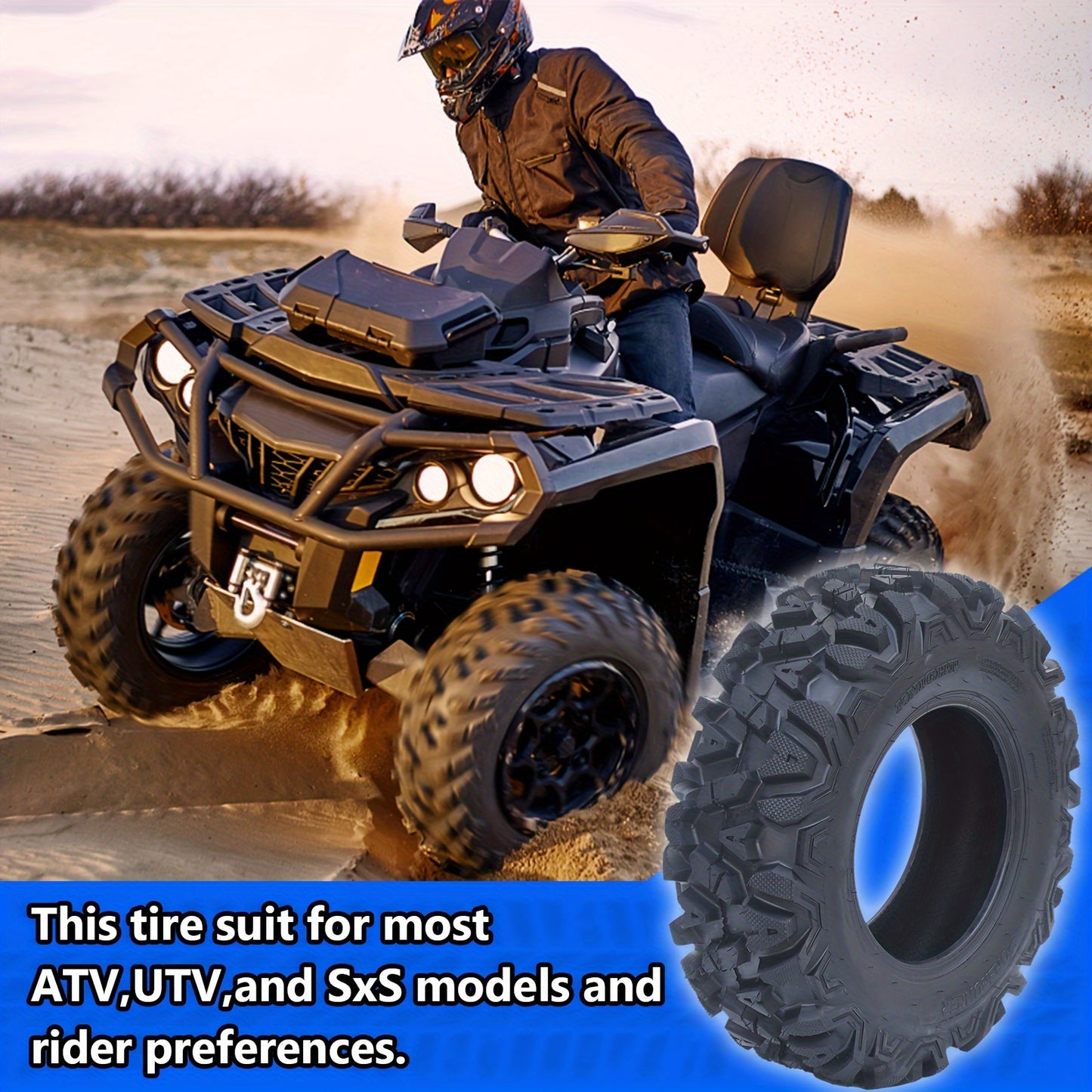 Set Of 2 ATV/UTV All-Terrain Off-Road Tires 27x8-12, 6PR