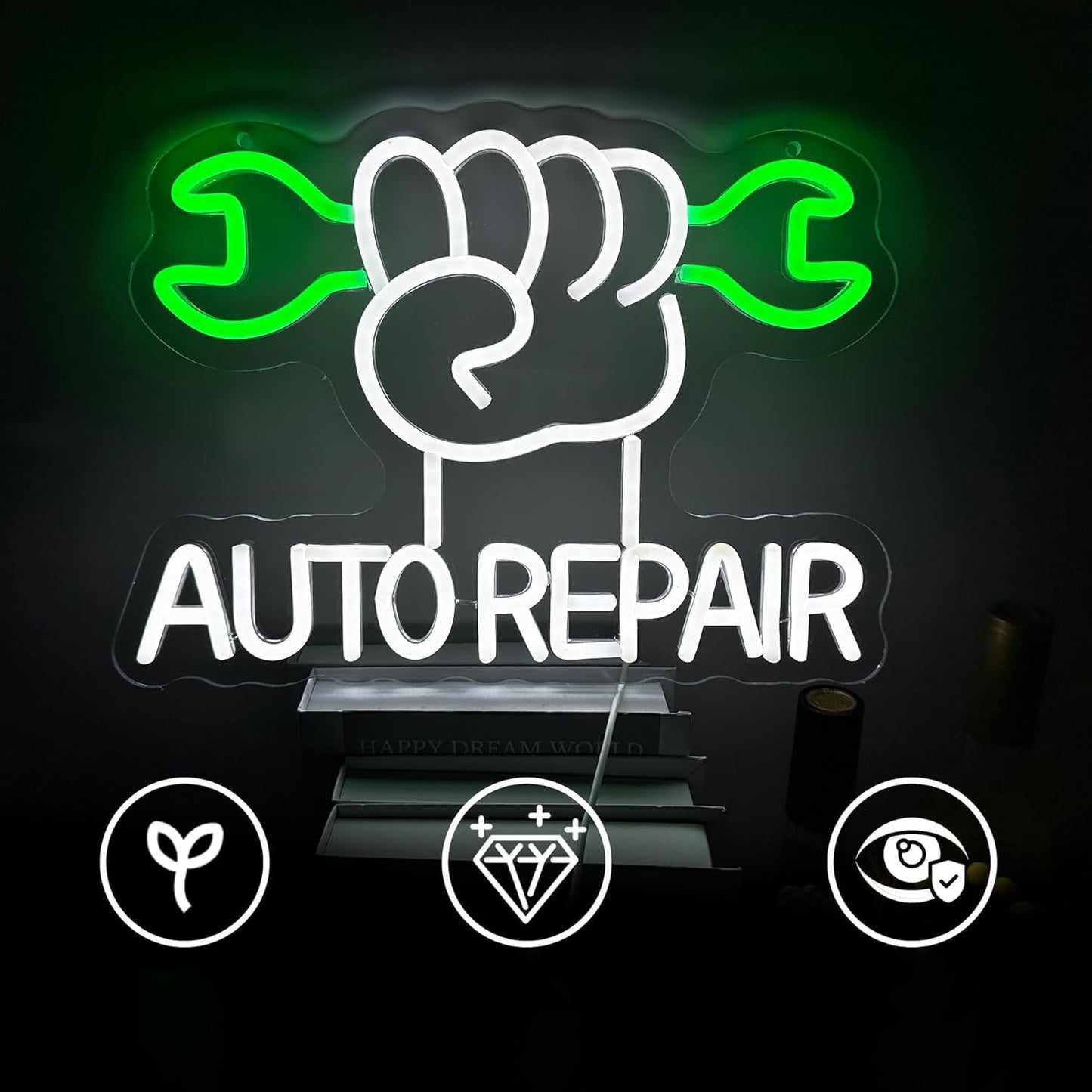 1pc LED Neon Sign - Car Repair Wall Decoration, Indoor Electric Light, USB-Powered, Garage Lights, Commercial Sign, Wall Art, Man Cave Auto Repair Shop Lights, Birthday Gift for Men and Dads