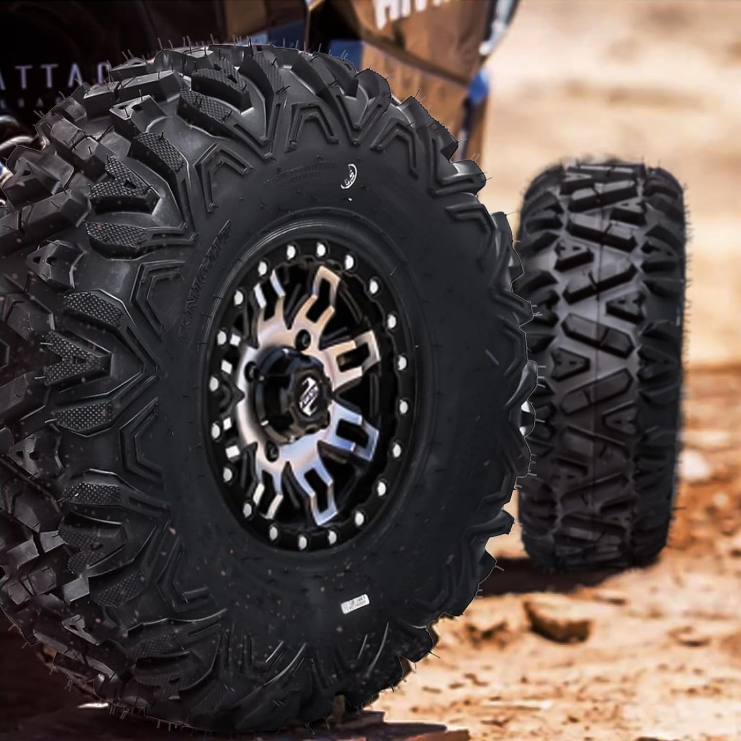 Set of 2, 26x9-12 ATV/UTV Tires, All Terrain Tubeless Tires, 6PR, 49F Load/Speed Index All Terrain Off-Road Tires