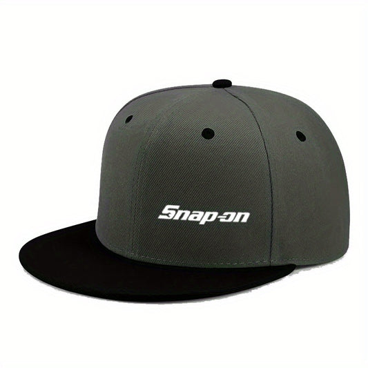 Adjustable Flat Bill Baseball Cap - Sun Protection Hip Hop Hat with Fashion Letter Design for Outdoor Activities