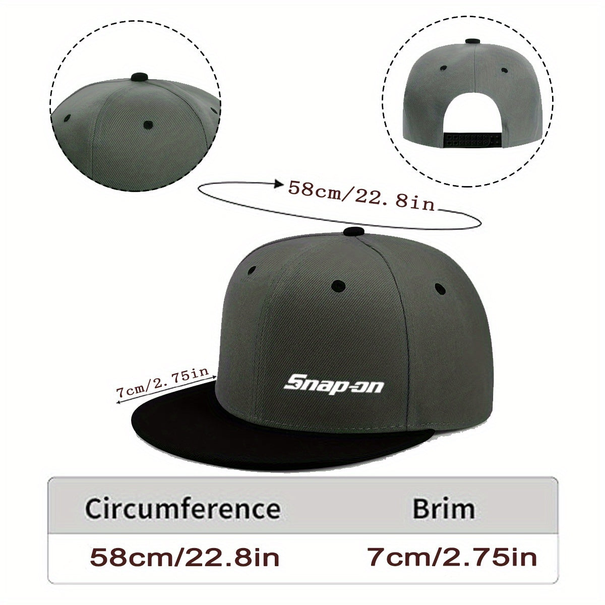 Adjustable Flat Bill Baseball Cap - Sun Protection Hip Hop Hat with Fashion Letter Design for Outdoor Activities