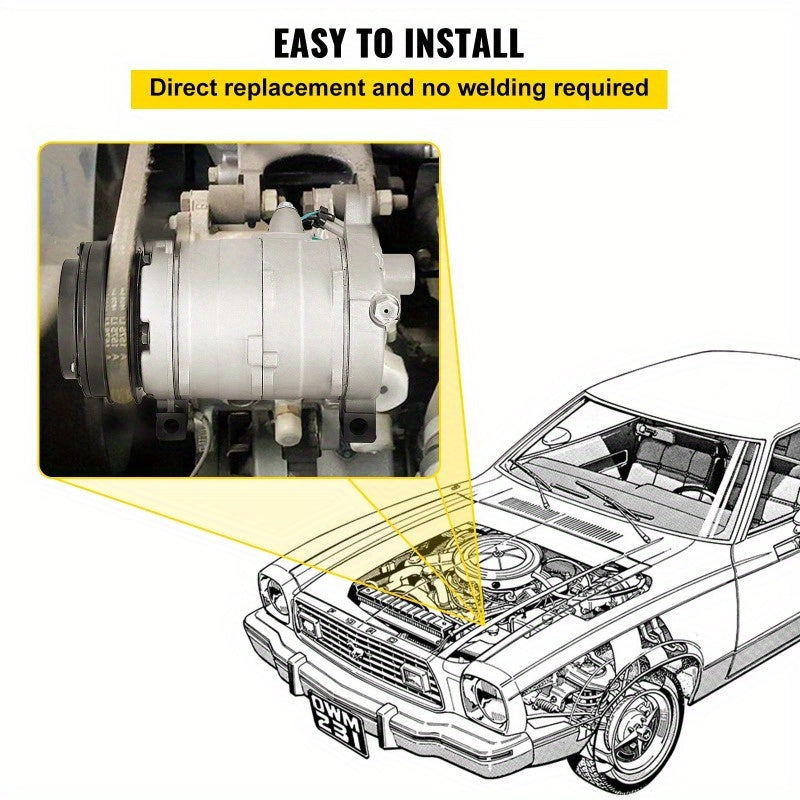 VEVOR AC Compressor 78363 Front Air Conditioning Compressor A/C Compressor for 2000-2014 Cadillac Chevy GMC Hummer 1.27gal 1.4gal 1.51gal 1.59gal 1.64gal 8.1 (For 2000-2014 Chevy)