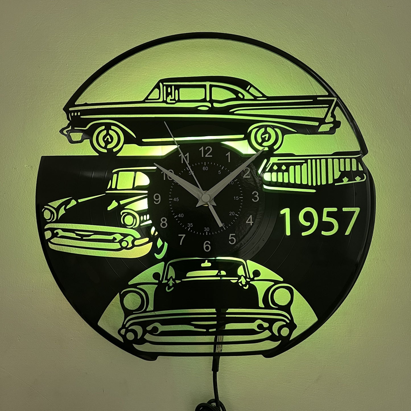 Unique Sports Car Vinyl Record Wall Clock - Silent, Decorative & Versatile - Perfect For Living Room, Bedroom, Kitchen & Office - A Memorable Birthday, Mothers Day, Spring & Easter Gift Idea