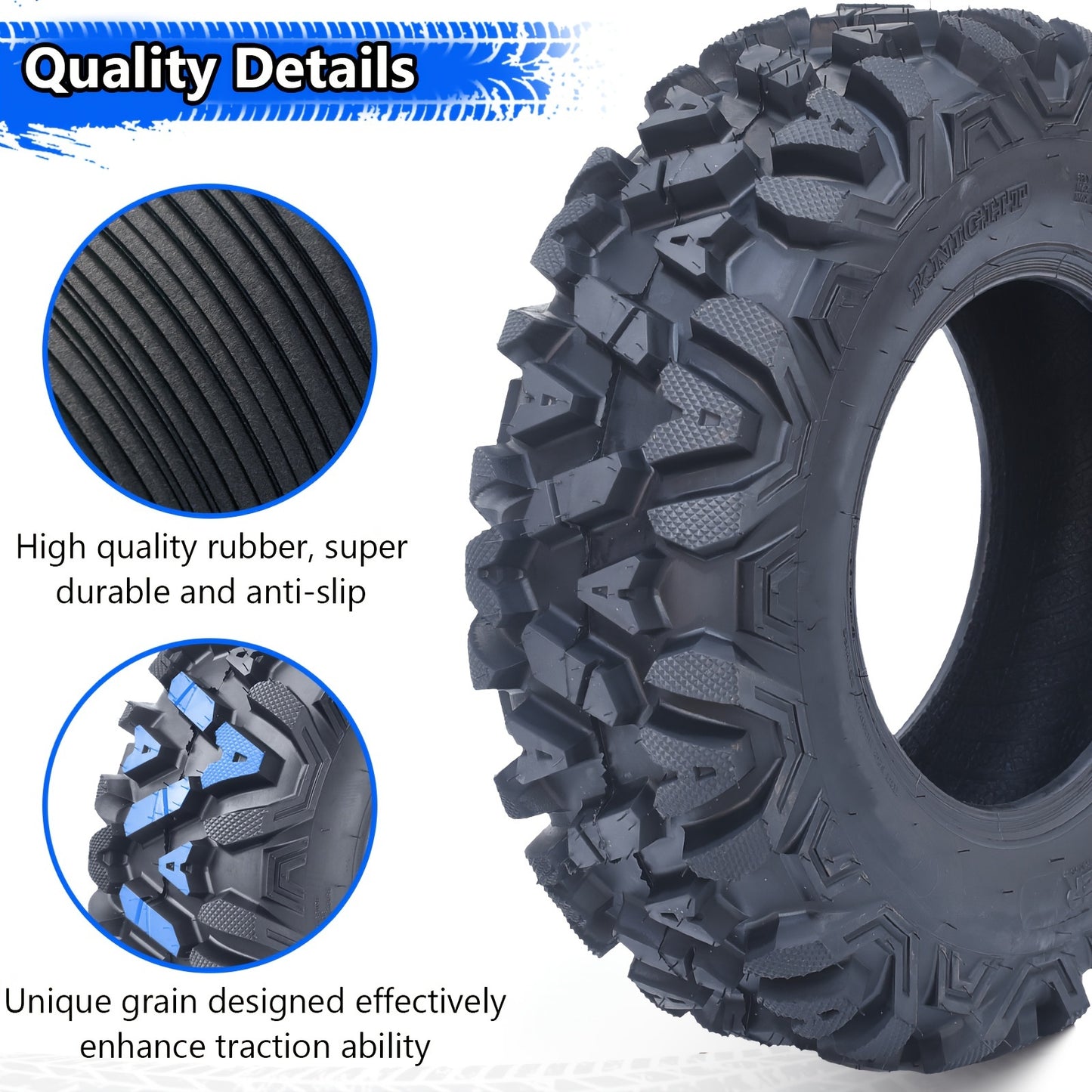 Set Of 2 ATV/UTV All-Terrain Off-Road Tires 27x8-12, 6PR