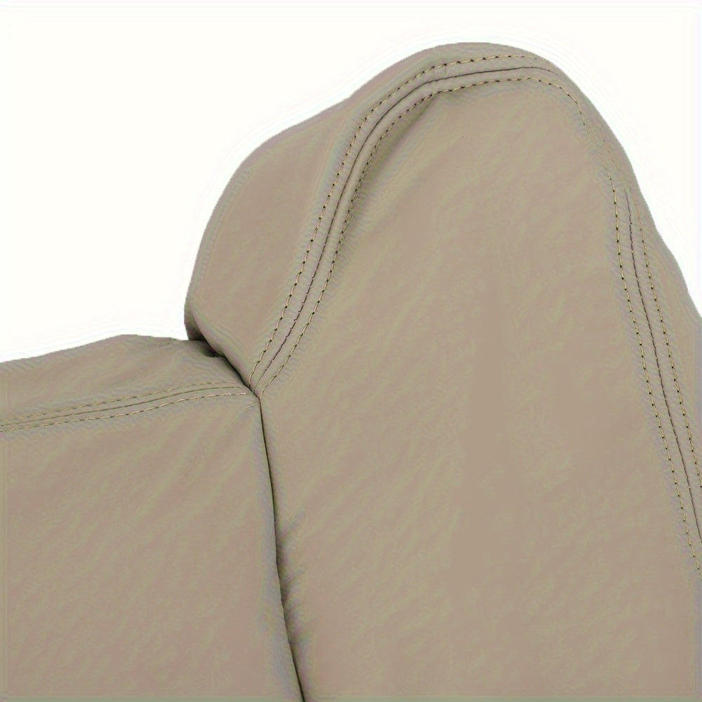 6X Light Tan Front Driver Passenger Side Seat Cover Artificial Leather Bottom & Lean Back Replacement for 2003 2004 2005 2006 Chevy Tahoe Suburban GMC Yukon