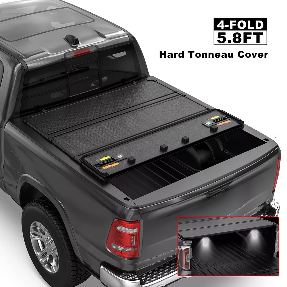 5.8 FT Aluminum Bed Cover, Hard Truck Tonneau Cover for 2009-2024 Dodge Ram 1500 Fleetside, Inclu. Classic & New Body (w/o Ram Box), 67.4 Inch