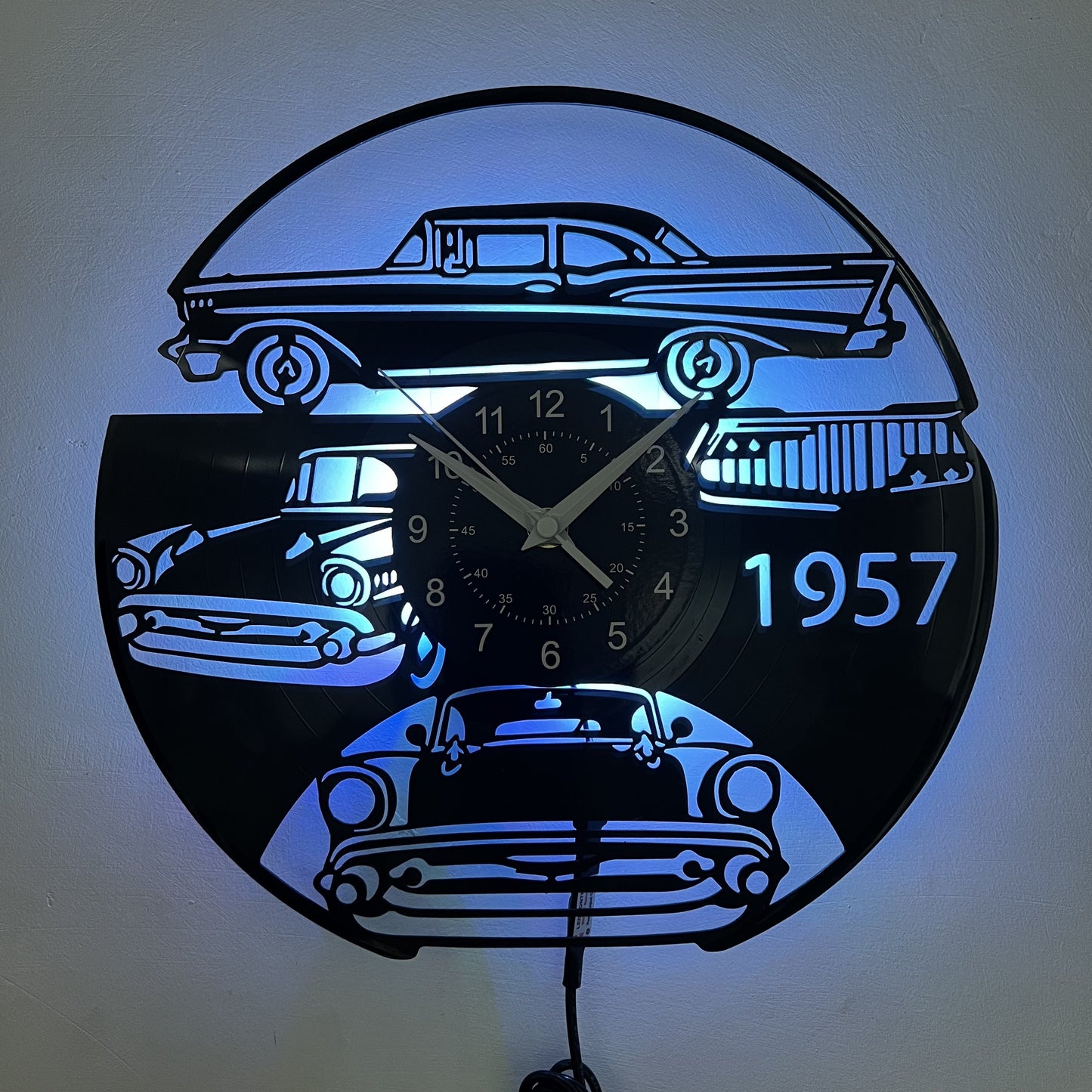 Unique Sports Car Vinyl Record Wall Clock - Silent, Decorative & Versatile - Perfect For Living Room, Bedroom, Kitchen & Office - A Memorable Birthday, Mothers Day, Spring & Easter Gift Idea