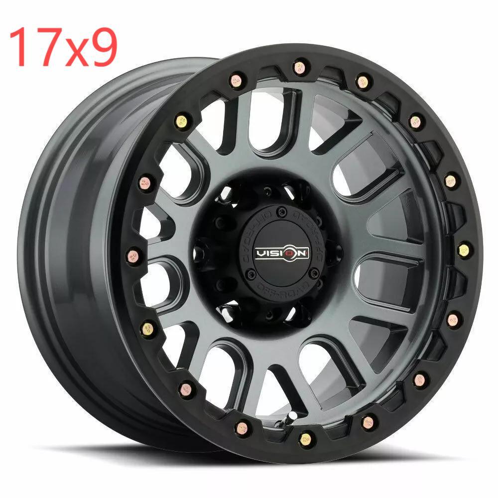 Vision Off-Road 111 Nemesis Gunmetal 17" x 9" 6x5.5 Inch Lifted Truck Wheel Rim, -12mm, for RV & Off-Road Vehicles