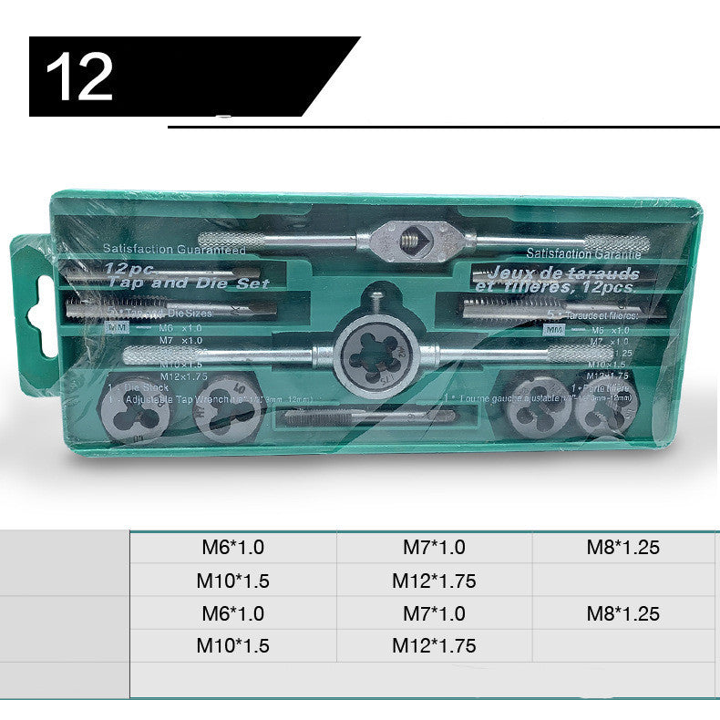 Tap and die wrench set hand tapping wrench winch 12 piece set