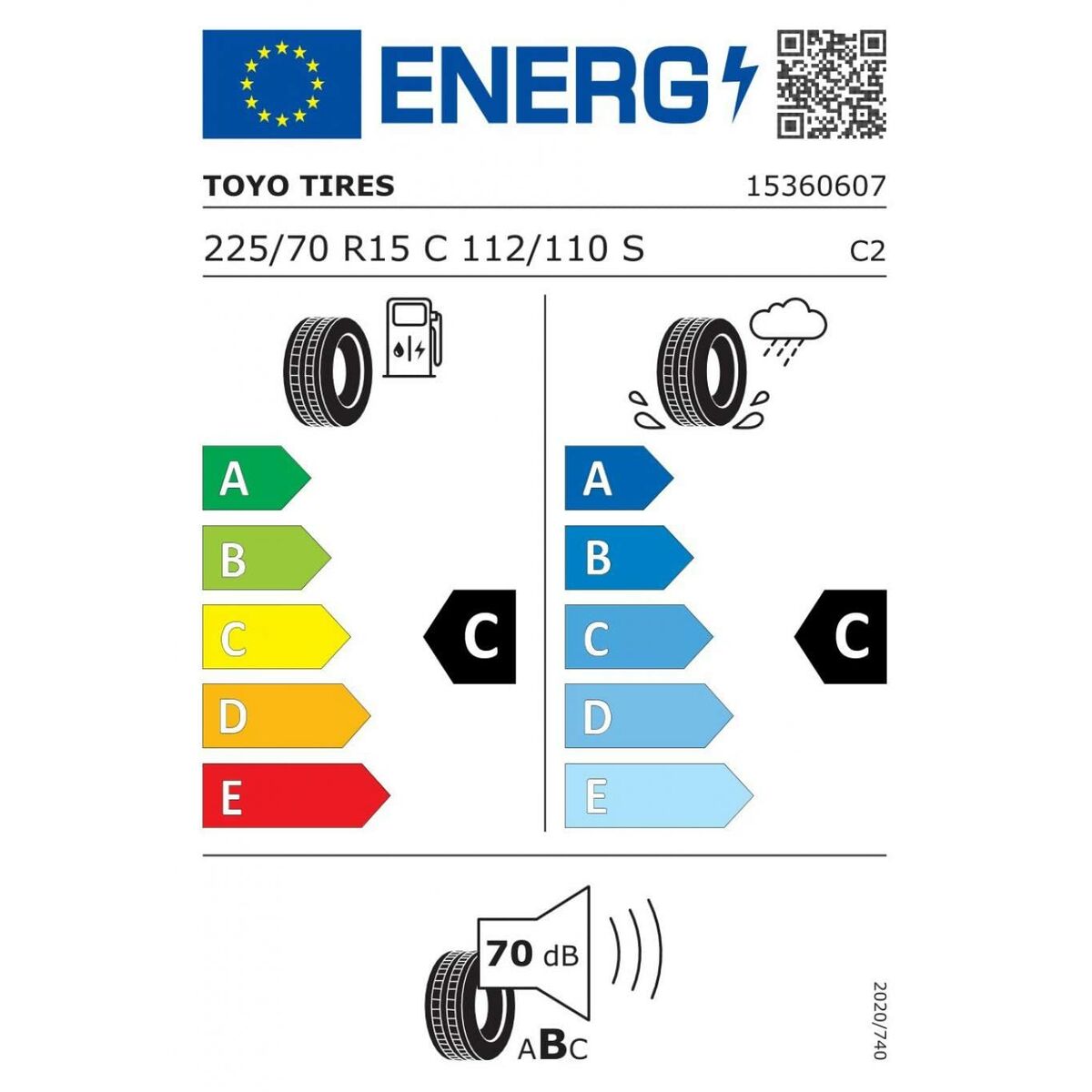 Van Tyre Toyo Tires NANOENERGY VAN 225/70R15C