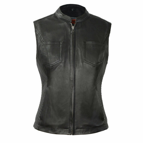 York - Women's Motorcycle Leather Vest