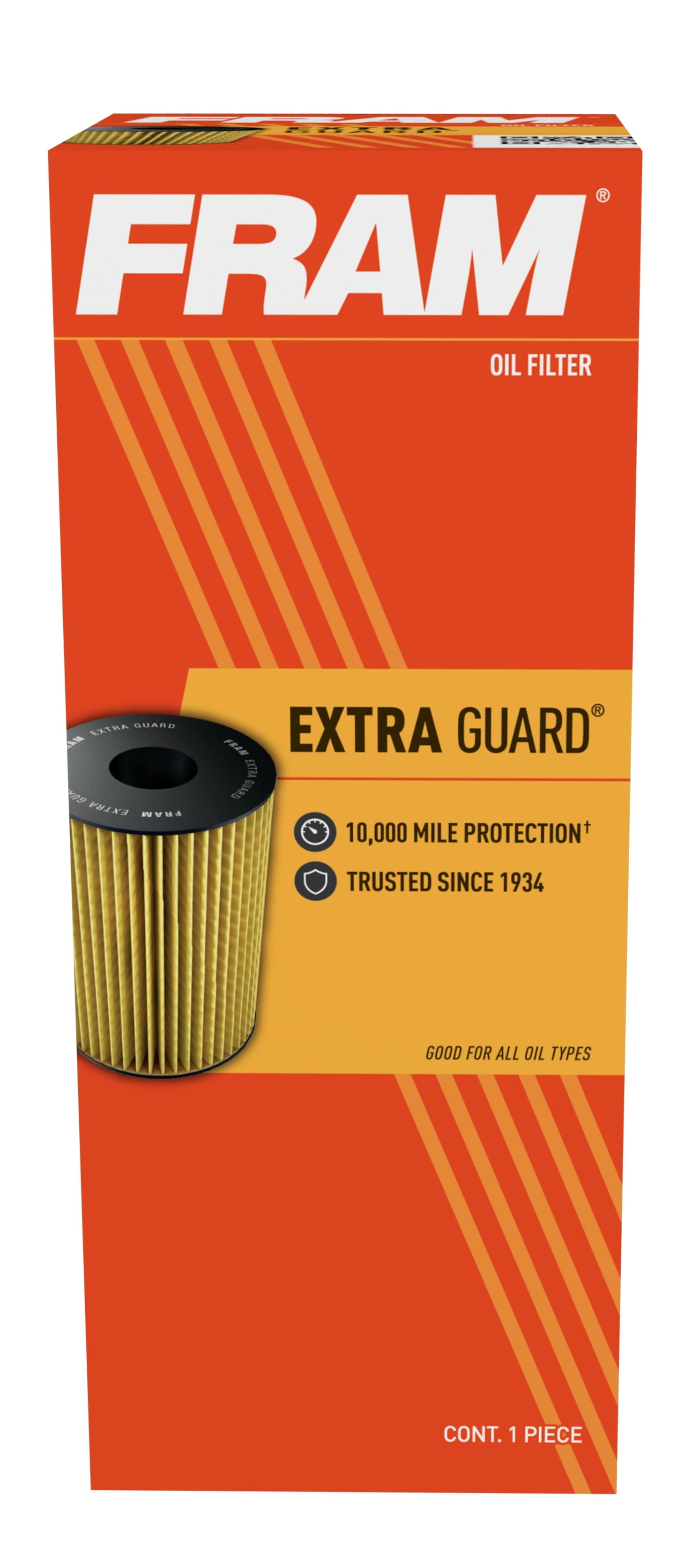 Extra Guard Oil Filter, CH10955, 10K Miles, Replacement Oil Filter Fits Select Vehicles