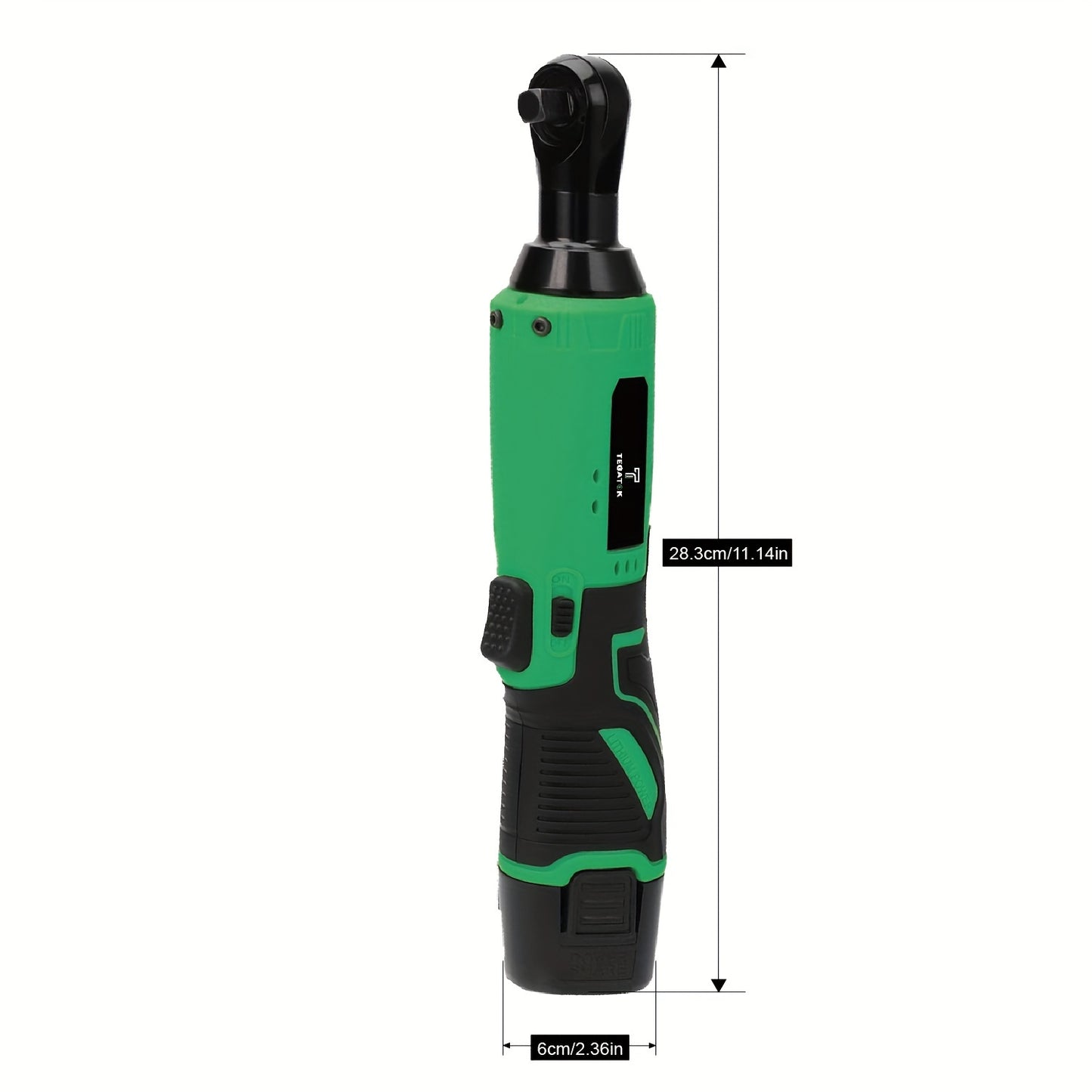 12V 45NM High-Torque Cordless Electric Wrench, 3/8'' Ratchet Wrench with 7 Sockets, 400 RPM, 45 Ft-lbs, Right Angle Wrench for Car Repair Tools and Removal Screw Nut