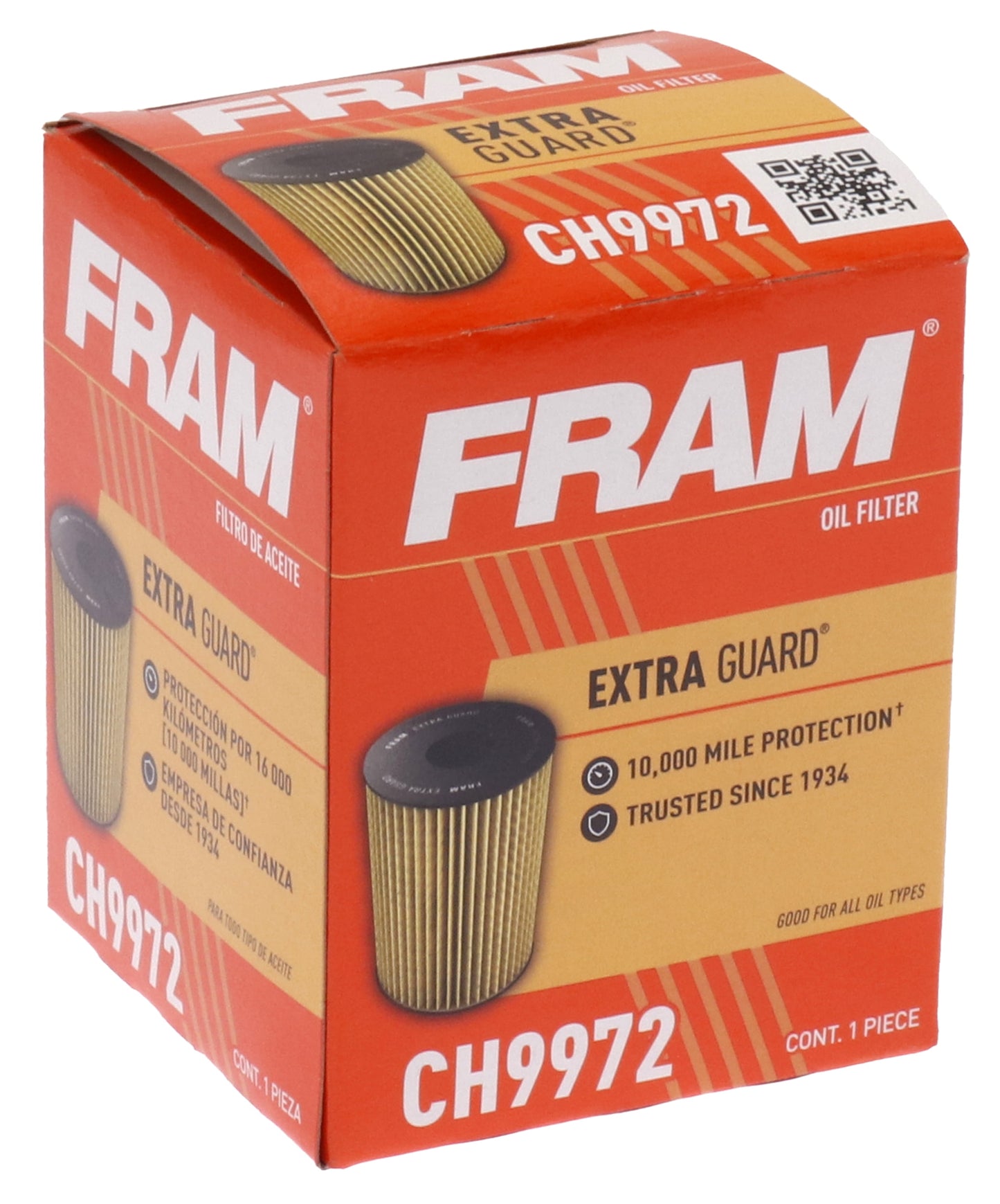 Extra Guard Oil Filter, CH9972, 10K Miles, Replacement Oil Filter Fits Select Vehicles