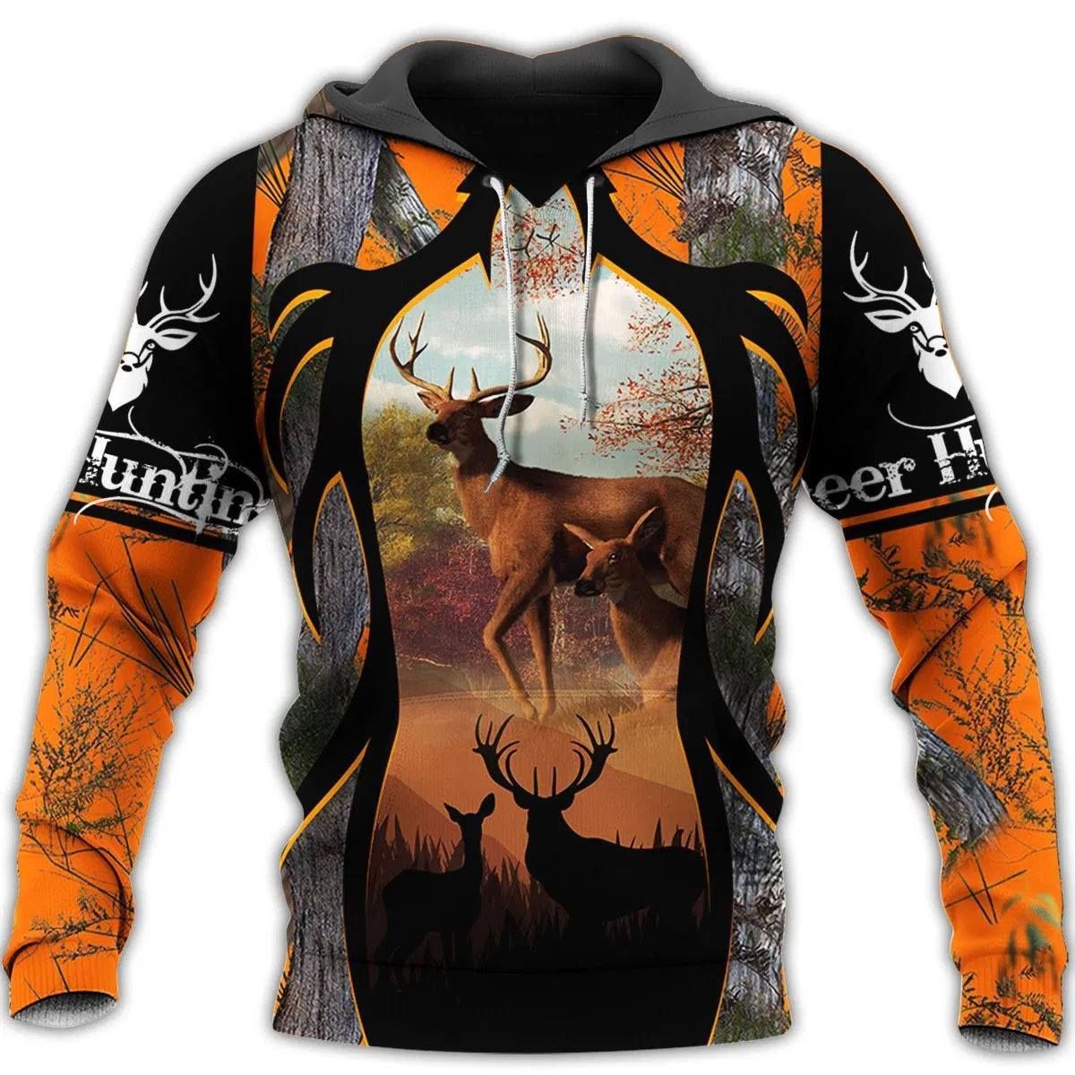 3D Digital Printing Autumn And Winter Animal Pattern Men's Outdoor Sports Pullover Hoodies