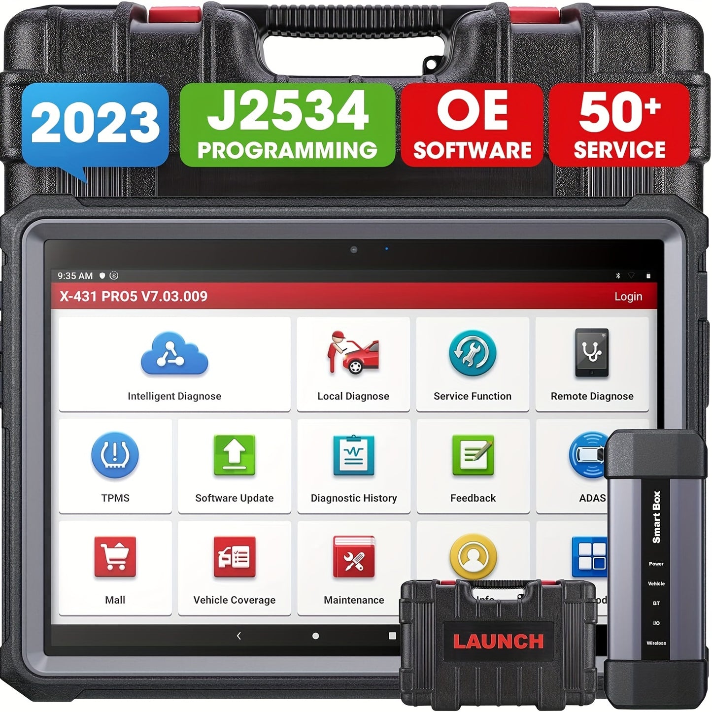 2-Year Free Update LAUNCH X431 PRO5 Diagnostic Scanner, J2534 Reprogramming Tool With ECU Coding, Upgrade Of X431 PRO3/V+, 50+ Service, Intelligent Diagnostics, Guided Functions, CAN FD/DoI