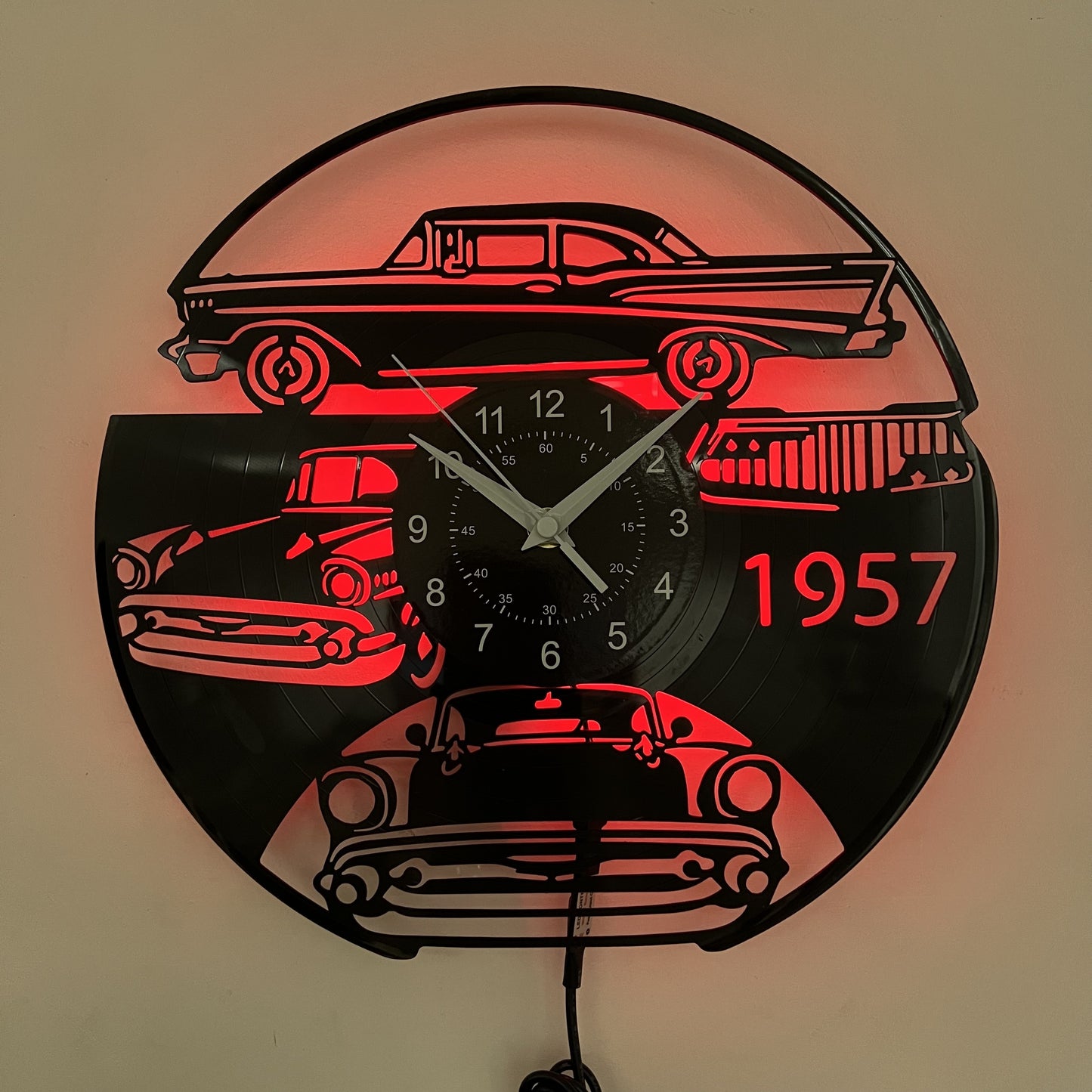 Unique Sports Car Vinyl Record Wall Clock - Silent, Decorative & Versatile - Perfect For Living Room, Bedroom, Kitchen & Office - A Memorable Birthday, Mothers Day, Spring & Easter Gift Idea