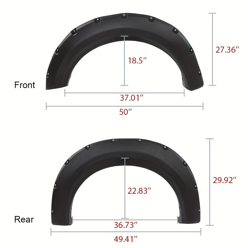 2009-2014 Ford F150 Fender Flares - Black Pocket Rivet Style Wheel Cover with Enhanced Durability and Weather Resistance - Custom Fit for a Sleek Look