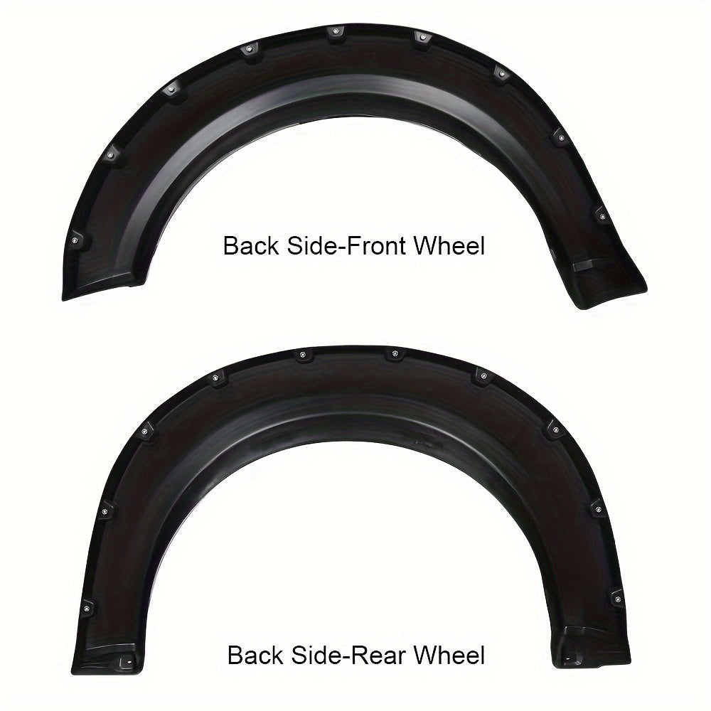 2009-2014 Ford F150 Fender Flares - Black Pocket Rivet Style Wheel Cover with Enhanced Durability and Weather Resistance - Custom Fit for a Sleek Look