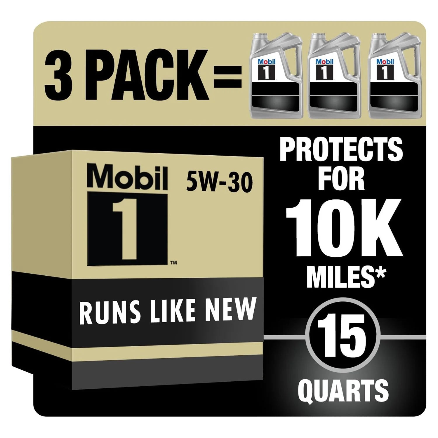 (4 Pack)  Advanced Full Synthetic Motor Oil 5W-30, 5 Quart (Pack of 3)