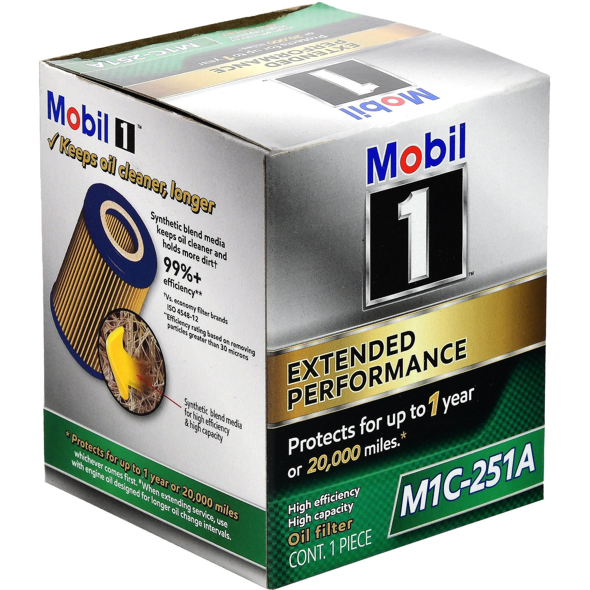 (6 Pack Case)  Extended Performance Oil Filter, M1C-251A, 1 Count