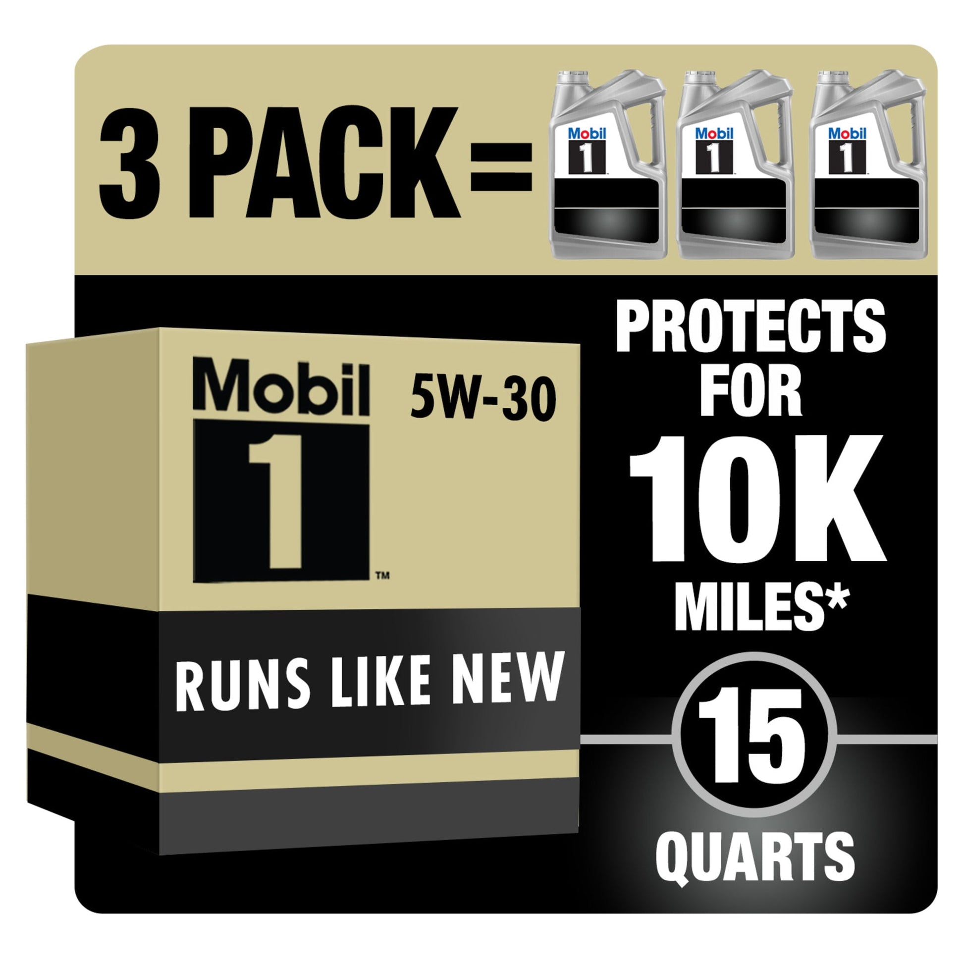 (4 Pack)  Advanced Full Synthetic Motor Oil 5W-30, 5 Quart (Pack of 3)