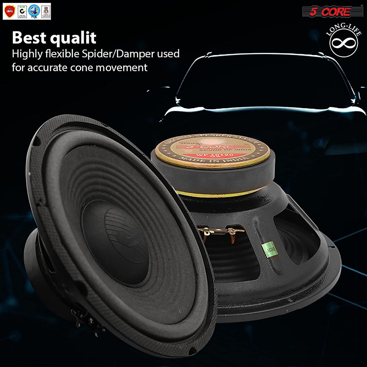 5Core 10 Inch Subwoofer Car Audio Subwoofers 750W Peak 8 Ohm