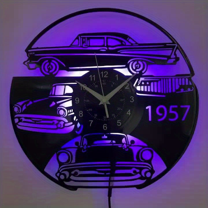 Unique Sports Car Vinyl Record Wall Clock - Silent, Decorative & Versatile - Perfect For Living Room, Bedroom, Kitchen & Office - A Memorable Birthday, Mothers Day, Spring & Easter Gift Idea