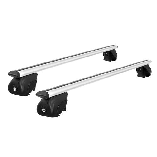 Universal Car Roof Rack Aluminium Cross Bars Adjustable 126cm Silver