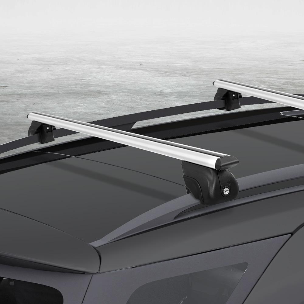 Universal Car Roof Rack Aluminium Cross Bars Adjustable 126cm Silver