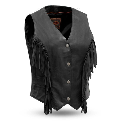 Tuck - Women's Fringe Leather Vest