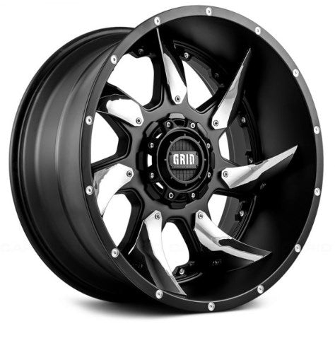 Grid Wheels 129237B18 20 x 9 in. 12 Offset 6 x 135 in. Bolt Pattern 10 ...