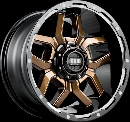 718955R1 18 x 9 in. GD07 Wheel with Black Lip, Gloss Bronze