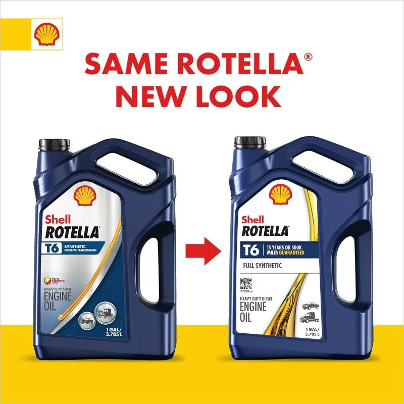 Shell Rotella T6 Full Synthetic 15W-40 Diesel Engine Oil (1-Gallon, Case of 3)