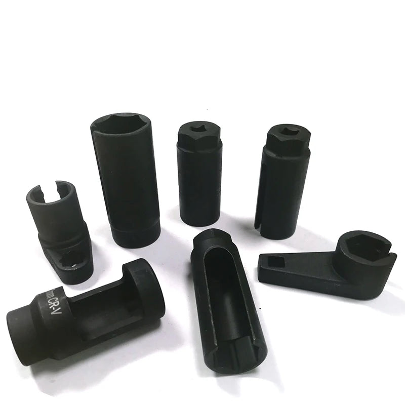 7PCS 1/2 & 3/8 Drive CR-V steel  Sensor Socket Kit O2 Oxygen Sensor Sleeve Tool Wrench Socket Set