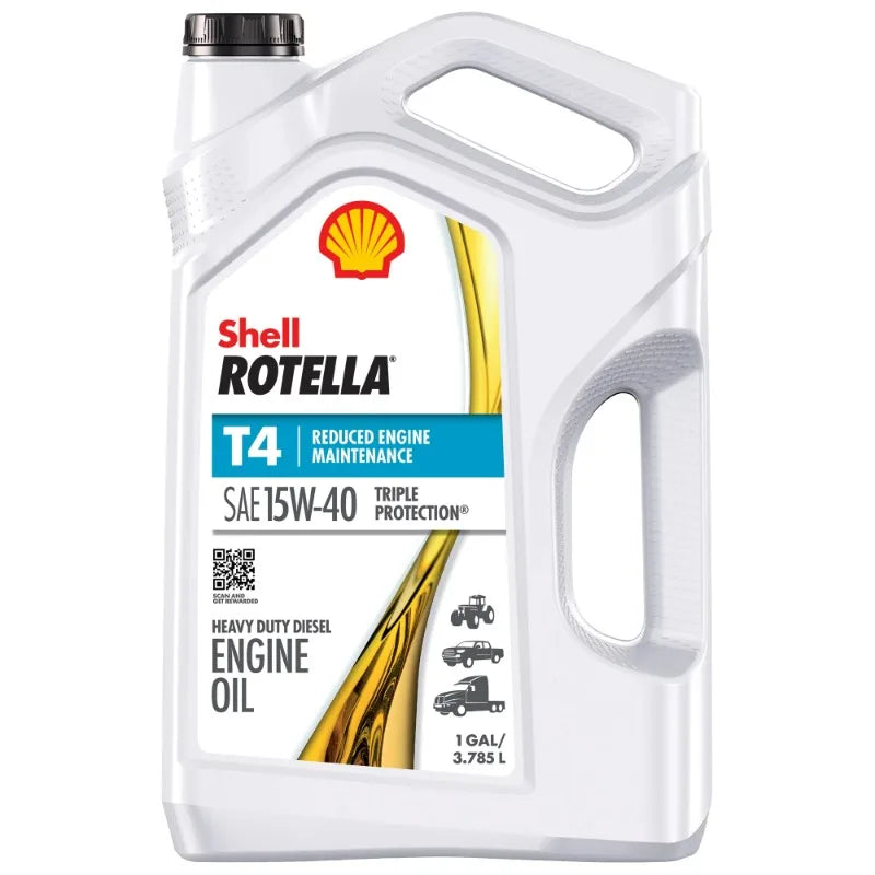 Shell Rotella T4 Triple Protection 15W-40 Diesel Motor Oil, 1-Gallon, 3 Pack Case