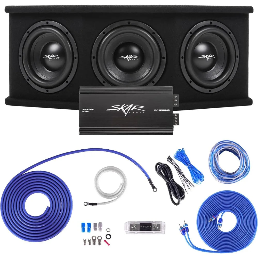 Triple 8" Complete 2,100 Watt SDR Series Subwoofer Bass Package - Includes Loaded Enclosure with Amplifier