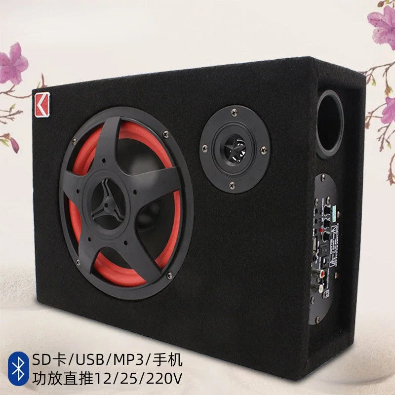 12V/24V/220V High Power Bluetooth Three Use 6-Inch Square Card Car Subwoofer