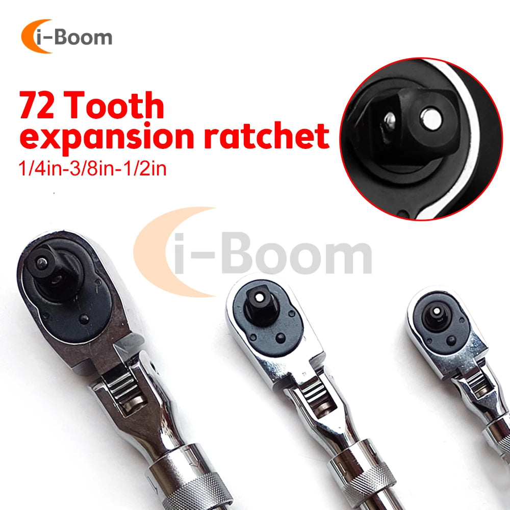 1/4" 3/8" 1/2" inch Ratchet Wrench 72 Teeth Extending Telescopic Ratchet Socket Wrench Tool Plate Ratchet Handle Wrench Tools