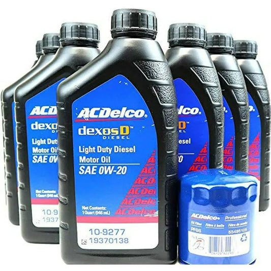 AC Delco DexosD 0w-20 Engine Oil and Oil Filter Change Kit For 3.0L Duramax Diesel LM2