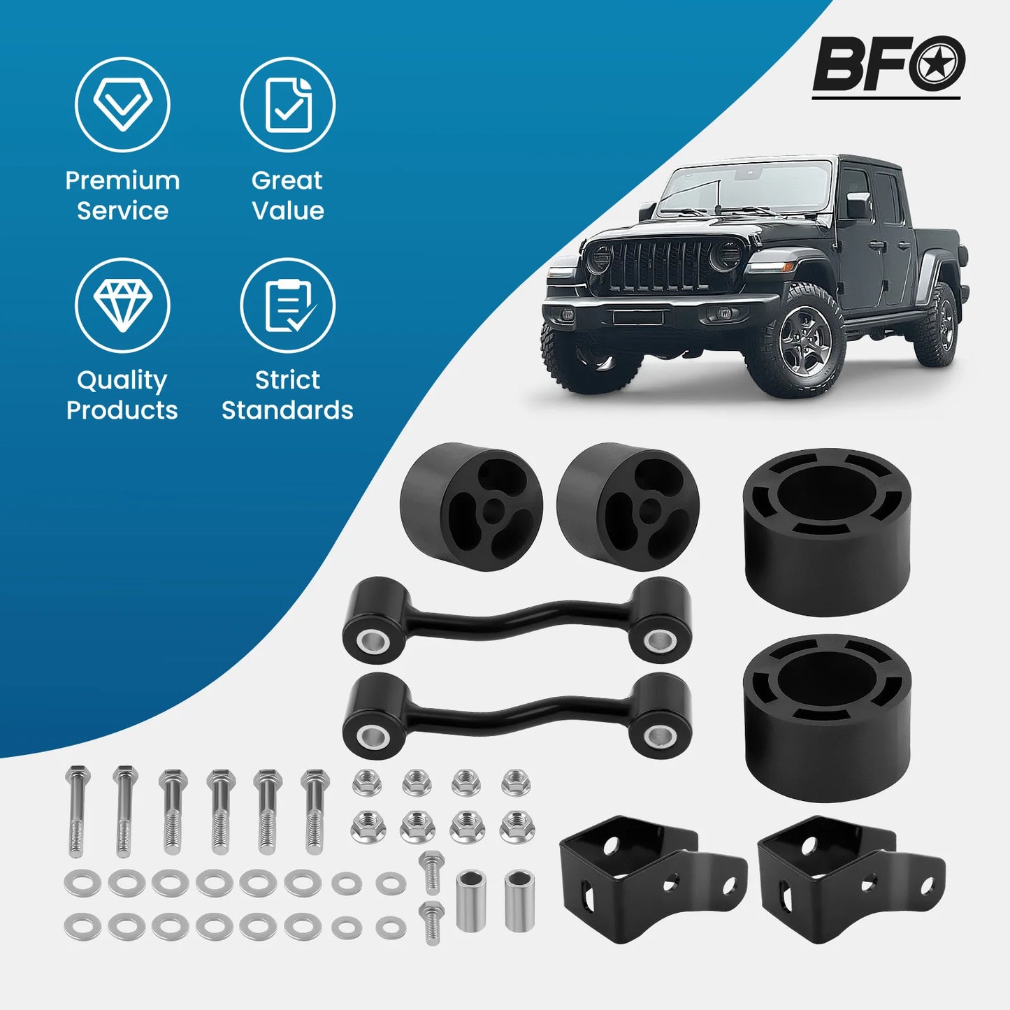 2.5" Front Suspension Lift Kit For Jeep Gladiator JT 4WD 2020 2021 2022