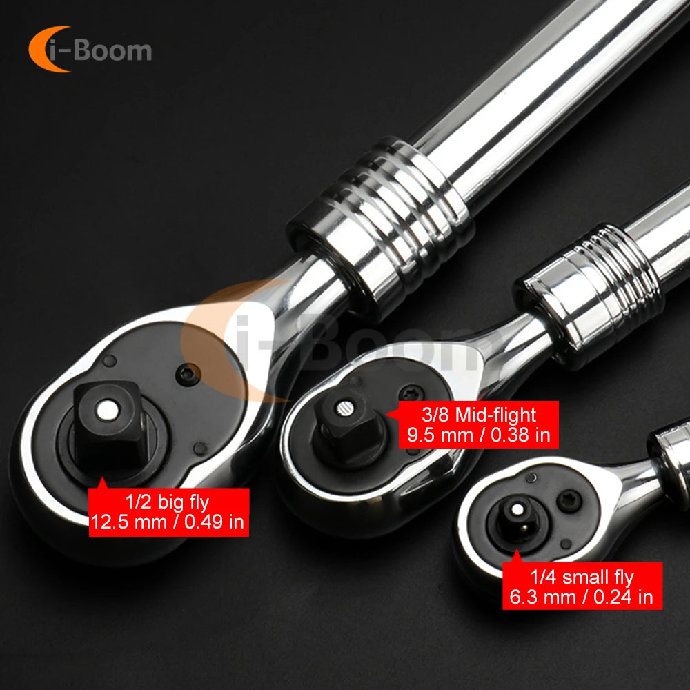 1/4" 3/8" 1/2" inch Ratchet Wrench 72 Teeth Extending Telescopic Ratchet Socket Wrench Tool Plate Ratchet Handle Wrench Tools