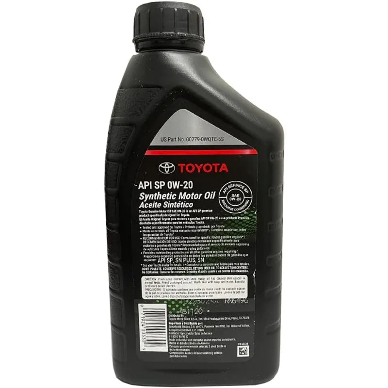 TOYOTA Genuine OEM 00279-0WQTE-01 Oil (4 QUARTS)