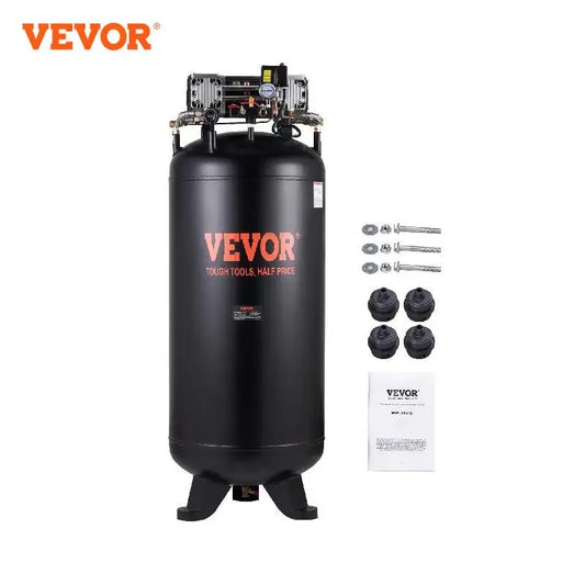 VEVOR 80 Gallon Air Compressor 6.5HP 2-Stage Oil Free Stationary Quiet Compressor for Industrial Manufacturing Sites Auto Repair