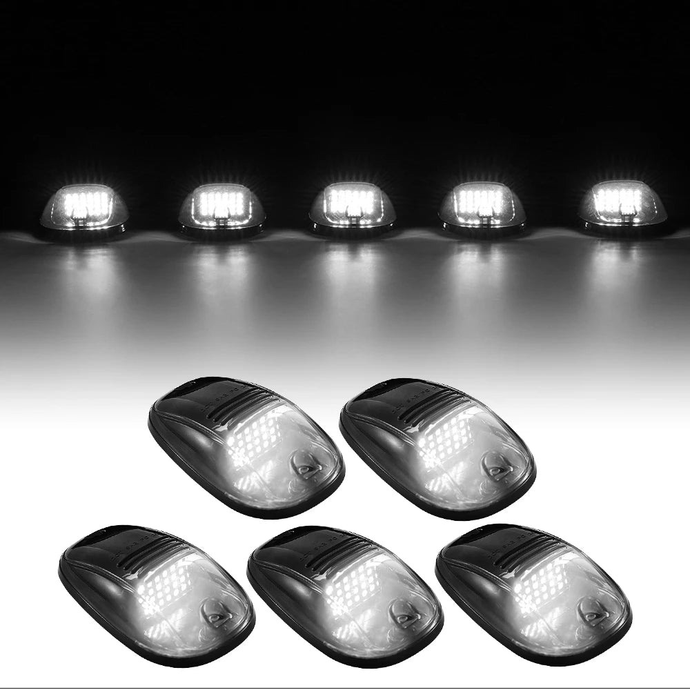 Universal 5pcs White Yellow 24 LED Cab Roof Running Top Clearance Marker Light Lamp for Dodge Ram Pickup Trucks Car SUV Off Road