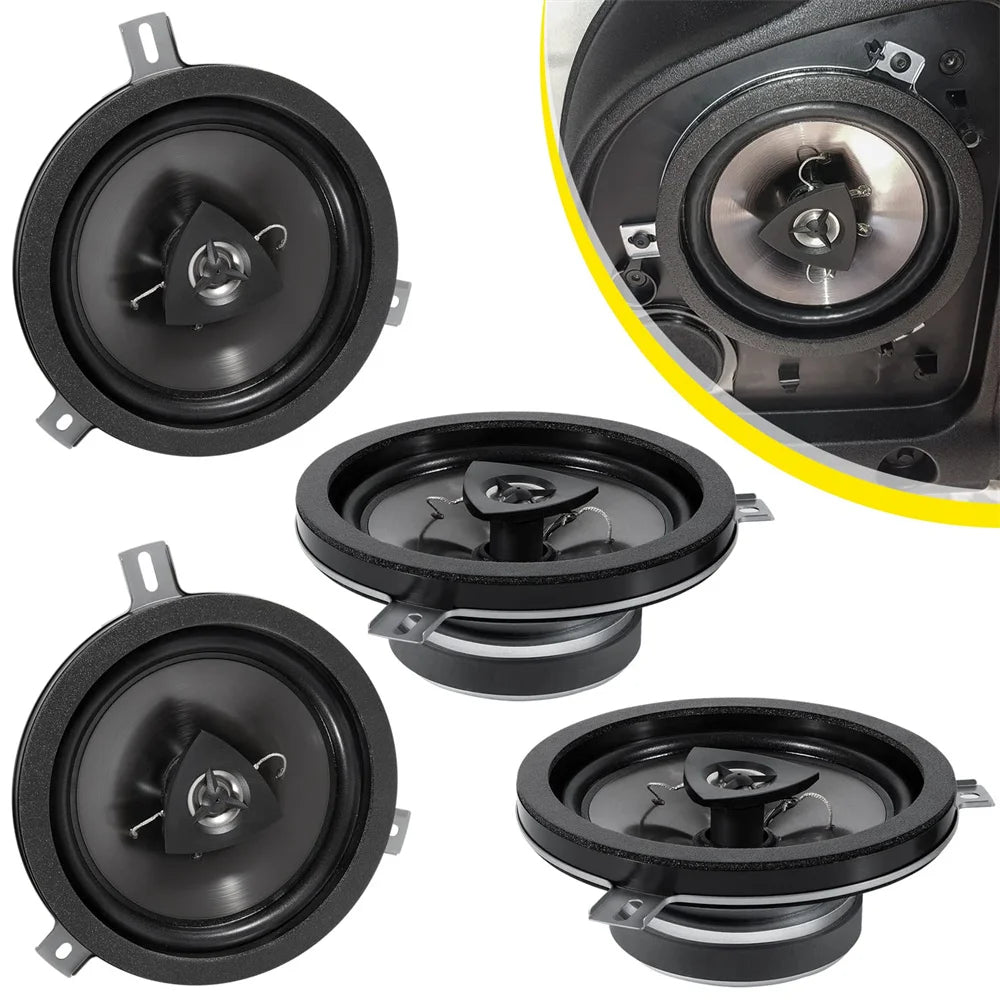 4 Pc 6.5-In Two Way Kicker Speaker for Jeep Wrangler JK JKU 2007-2018 & Grand Cherokee Commander Liberty Dodge Chrysler 77KICK10