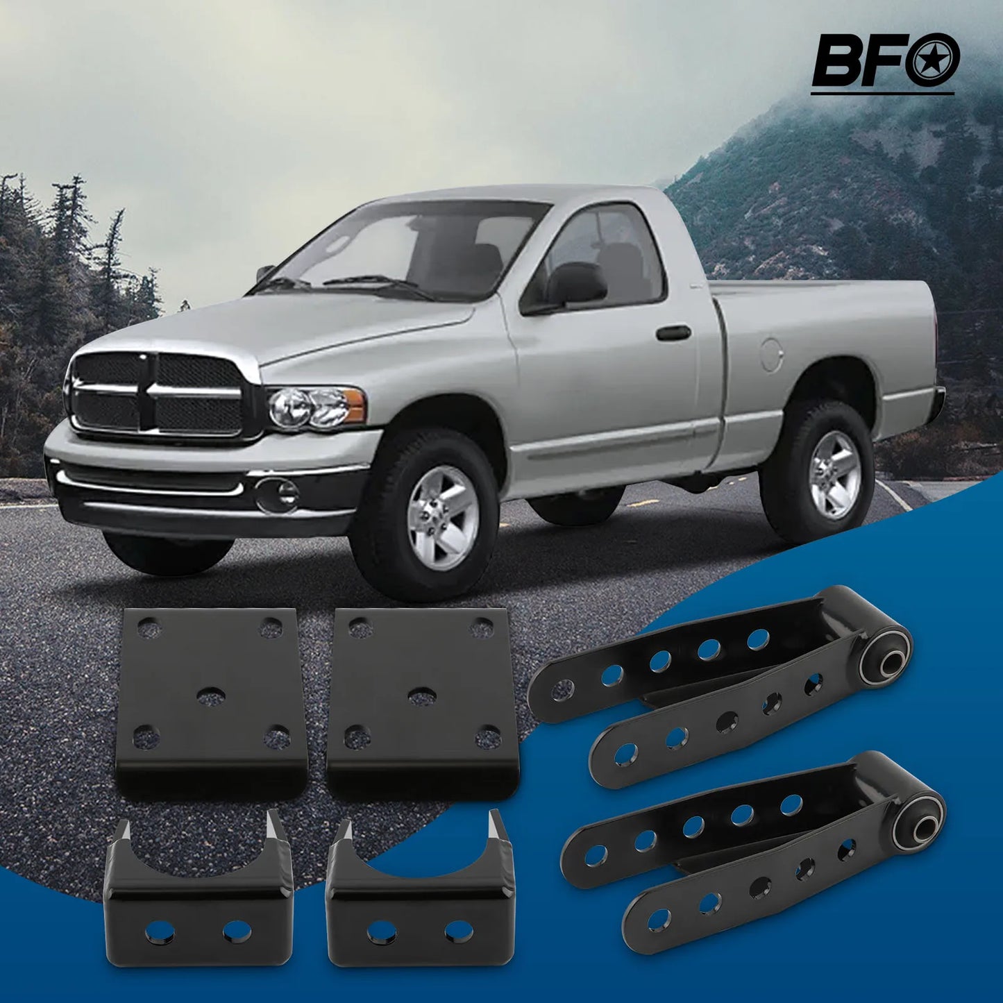 5" Rear Axle Flip Lowering Kit For Dodge Ram 1500 2WD Std & Quad Cab 2002-2008