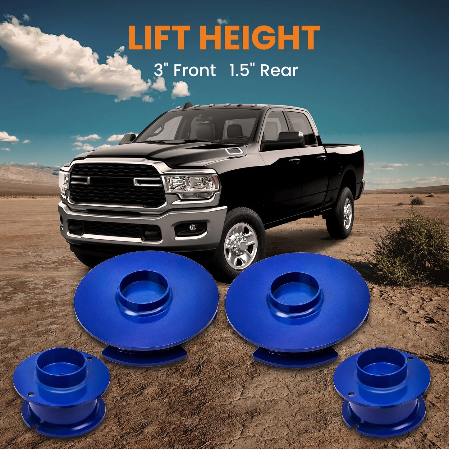 3" Front+1.5'' Rear Level Lift Kit Shock Extenders Fit Dodge Ram 2500 2014-2020