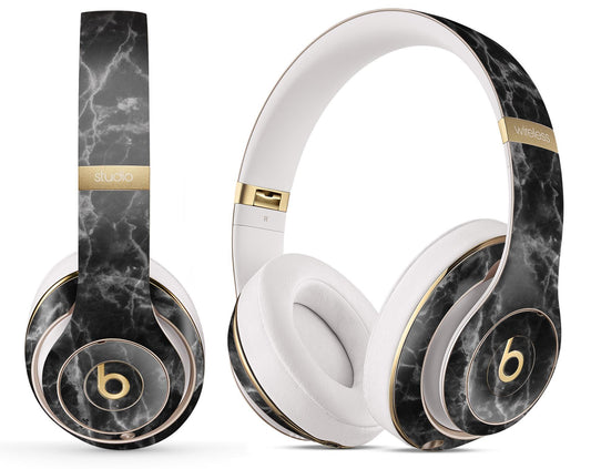 Smooth Black Marble - Full Body Skin Decal Wrap Kit for Beats by Dre