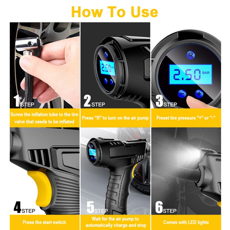 Wireless Digital Display 120W  Car Air Pump Compressor Tire Inflator